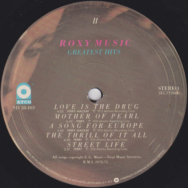 Roxy Music - Greatest Hits | ATCO Records (SD 38-103) - 4 Roxy Music - Greatest Hits | ATCO Records (SD 38-103) - 4
