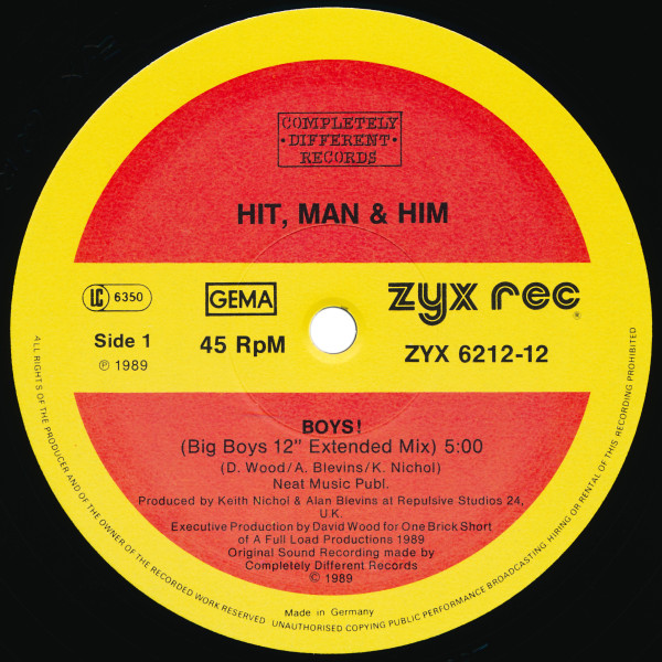 Hit, Man & Him - Boys! | ZYX Records (ZYX 6212-12) - 3