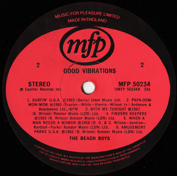 The Beach Boys - Good Vibrations | Music For Pleasure (MFP 50234) - 4