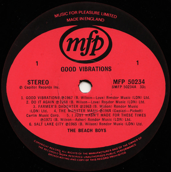 The Beach Boys - Good Vibrations | Music For Pleasure (MFP 50234) - 3