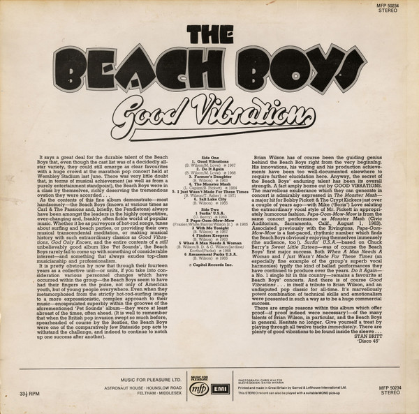 The Beach Boys - Good Vibrations | Music For Pleasure (MFP 50234) - 2