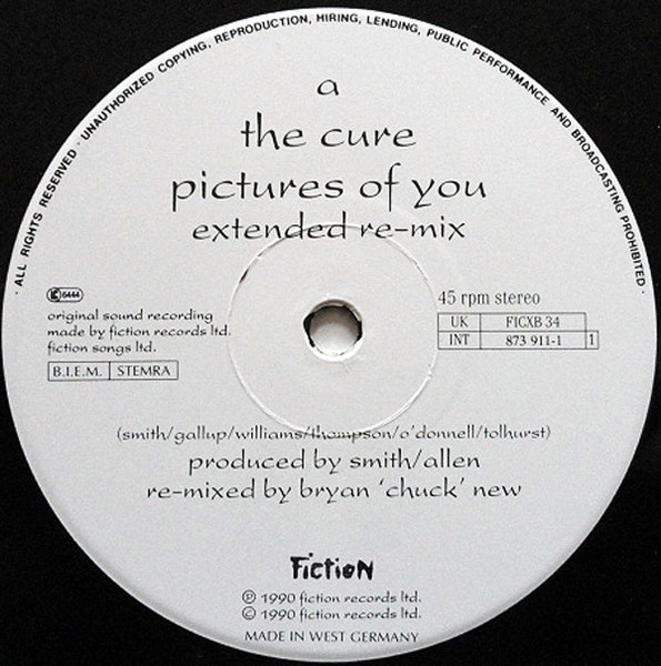 The Cure - Pictures Of You | Fiction Records (873 911-1) - 3