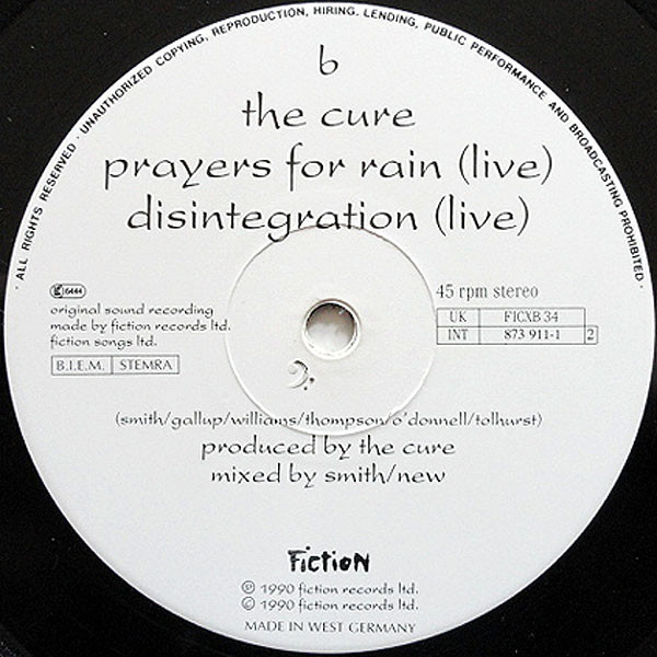 The Cure - Pictures Of You | Fiction Records (873 911-1) - 4