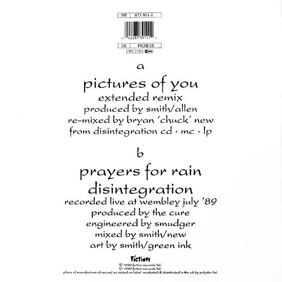 The Cure - Pictures Of You | Fiction Records (873 911-1) - 2