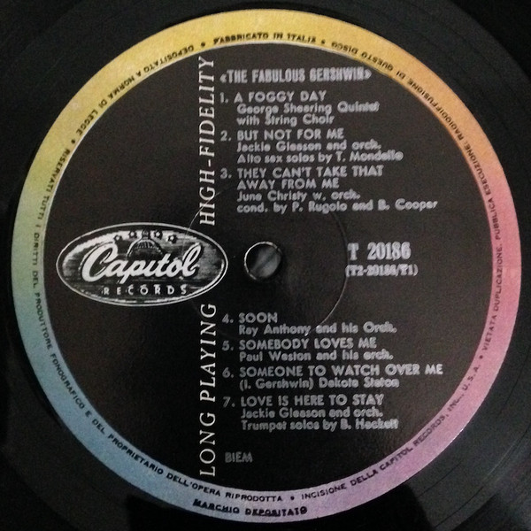 Various - The Fabulous Gershwin | Capitol Records (T 20186) - 4 Various - The Fabulous Gershwin | Capitol Records (T 20186) - 4