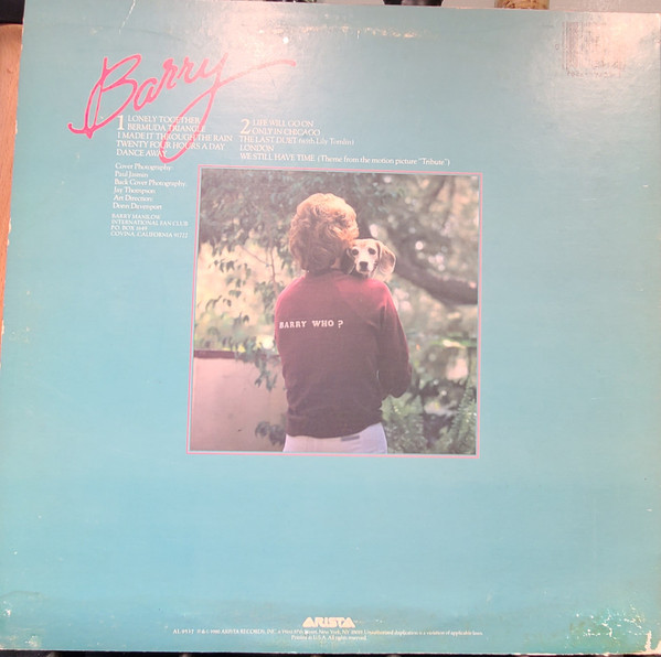 Barry Manilow - Barry | Arista (AL 9537) - 2