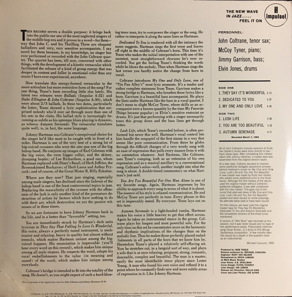 John Coltrane And Johnny Hartman - John Coltrane And Johnny Hartman | Impulse! (GR-157) - 3 John Coltrane And Johnny Hartman - John Coltrane And Johnny Hartman | Impulse! (GR-157) - 3