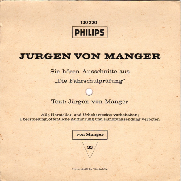 Jürgen von Manger - Stegreif-Geschichten | Philips (130 220) - 2 Jürgen von Manger - Stegreif-Geschichten | Philips (130 220) - 2