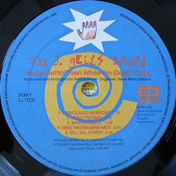 The J. Geils Band - You're Gettin' Even While I'm Gettin' Odd [Vinyl] | EMI America (SJ-17137) - 3