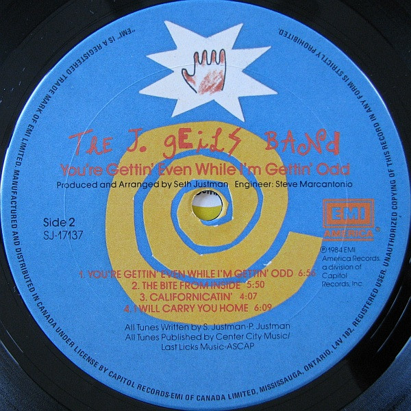 The J. Geils Band - You're Gettin' Even While I'm Gettin' Odd [Vinyl] | EMI America (SJ-17137) - 4