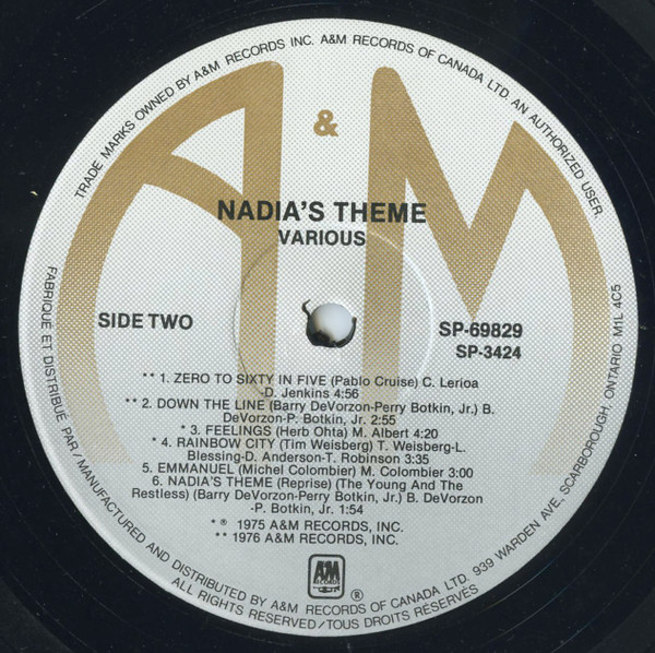Various - Nadia's Theme (The Young And The Restless) | A&M Records (SP-69829) - 4 Various - Nadia's Theme (The Young And The Restless) | A&M Records (SP-69829) - 4