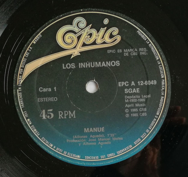 Los Inhumanos - Manué | Epic (EPC A 12.6049) - 3