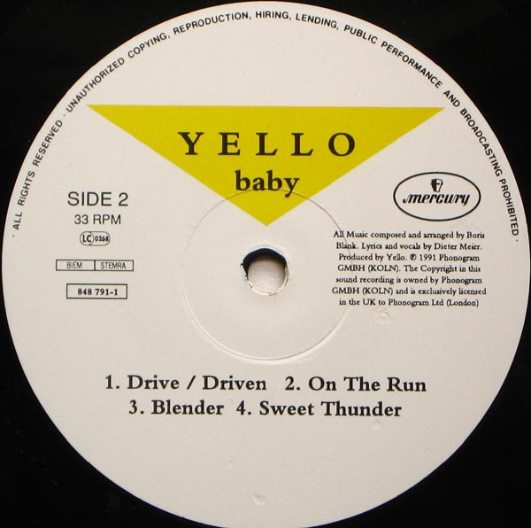 Yello - Baby | Mercury (848 791-1) - 4