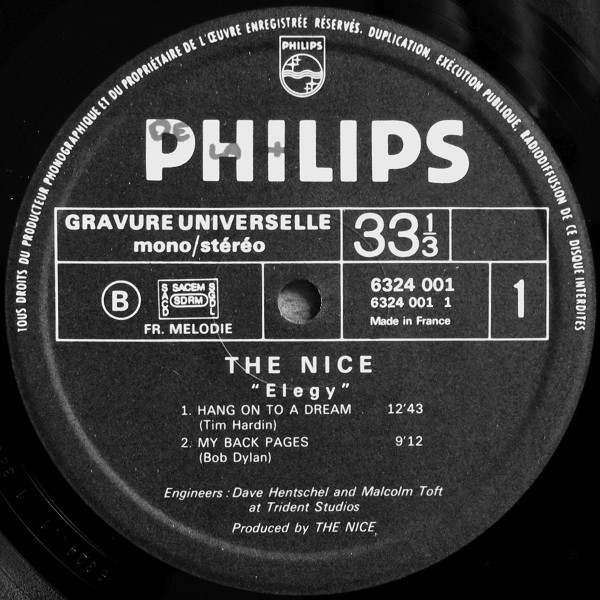 The Nice - Elegy | Philips (6 324 001) - 2