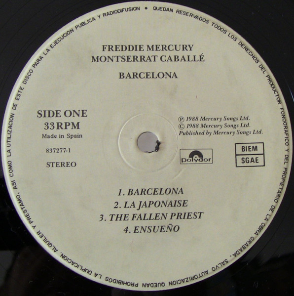 Freddie Mercury & Montserrat Caballé - Barcelona | Polydor (837277-1) - 3 Freddie Mercury & Montserrat Caballé - Barcelona | Polydor (837277-1) - 3