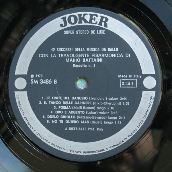Mario Battaini - 12 Successi Della Musica Da Ballo Con La Travolgente Fisarmonica Di Mario Battaini - Raccolta N.3 | Joker (SM 3486) - 4