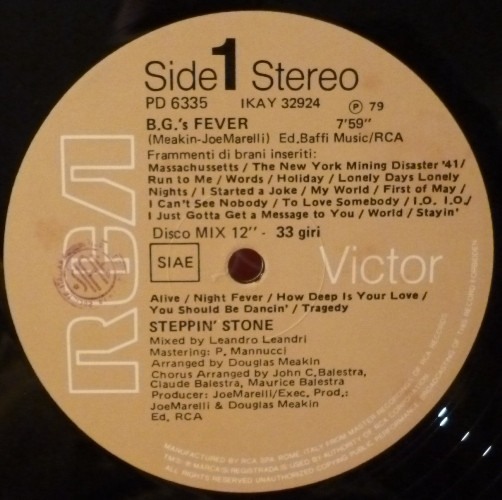 Steppin' Stone - B.G.'s Fever | RCA Victor (PD 6335)
