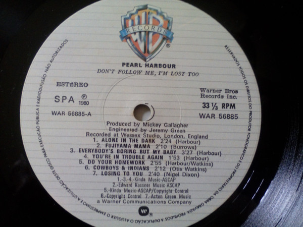 Pearl Harbour - Dont Follow Me, I'm Lost Too | Warner Bros. Records (WAR 56885) - 4
