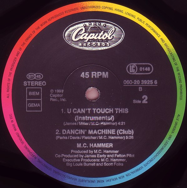 MC Hammer - U Can't Touch This | Capitol Records (060-20 3925 6) - 2 MC Hammer - U Can't Touch This | Capitol Records (060-20 3925 6) - 2