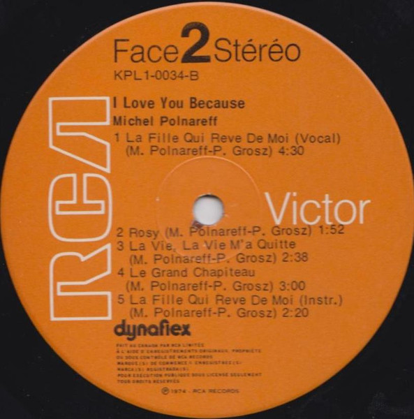 Michel Polnareff - I Love You Because | RCA (KPL1-0034) - 4 Michel Polnareff - I Love You Because | RCA (KPL1-0034) - 4
