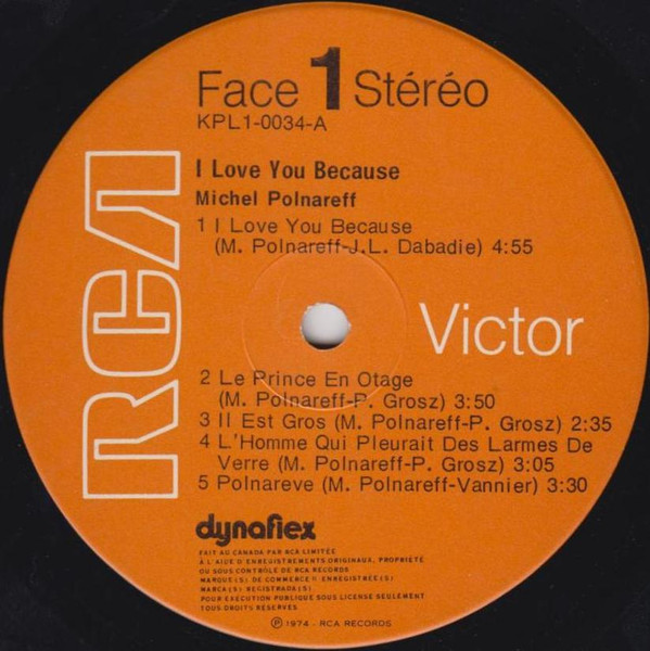Michel Polnareff - I Love You Because | RCA (KPL1-0034) - 3 Michel Polnareff - I Love You Because | RCA (KPL1-0034) - 3