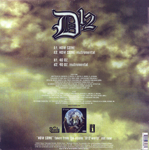 D12 - How Come | Shady Records (INTW32449) - 2 D12 - How Come | Shady Records (INTW32449) - 2