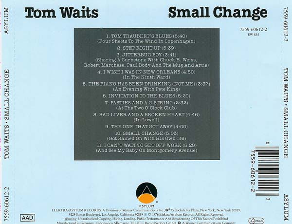 Tom Waits - Small Change | Asylum Records (7559-60612-2) - 2 Tom Waits - Small Change | Asylum Records (7559-60612-2) - 2