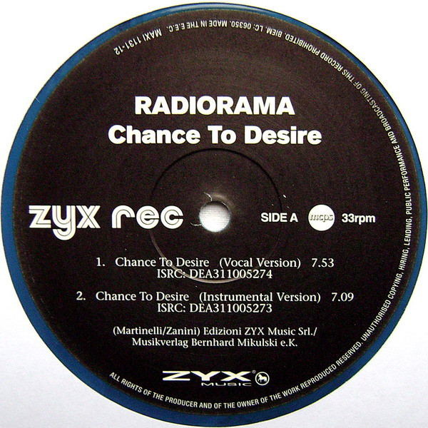 Radiorama - Chance To Desire | ZYX Music (MAXI 1131-12) - 3 Radiorama - Chance To Desire | ZYX Music (MAXI 1131-12) - 3