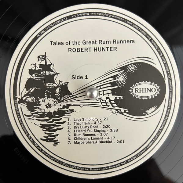 Robert Hunter - Tales Of The Great Rum Runners | Rhino Records (R1 726490) - 3