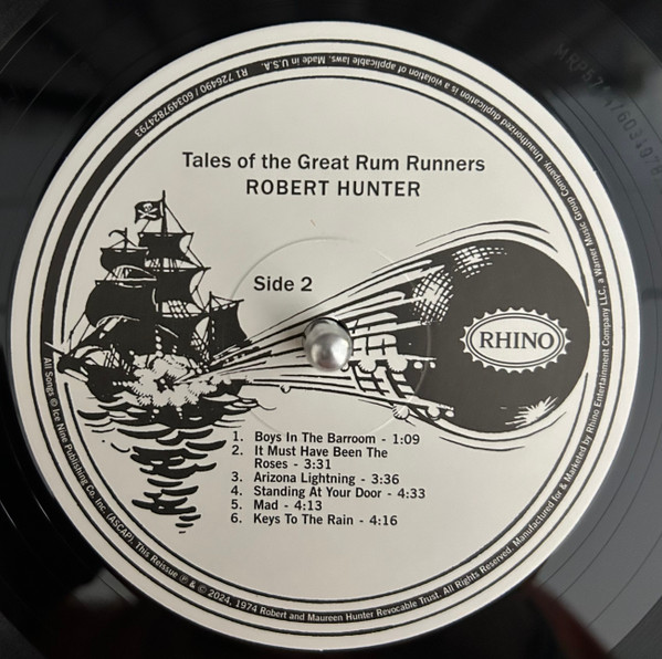 Robert Hunter - Tales Of The Great Rum Runners | Rhino Records (R1 726490) - 4