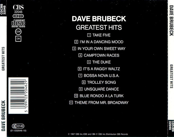 Dave Brubeck - Dave Brubeck's Greatest Hits | CBS (CD 32046) - 2