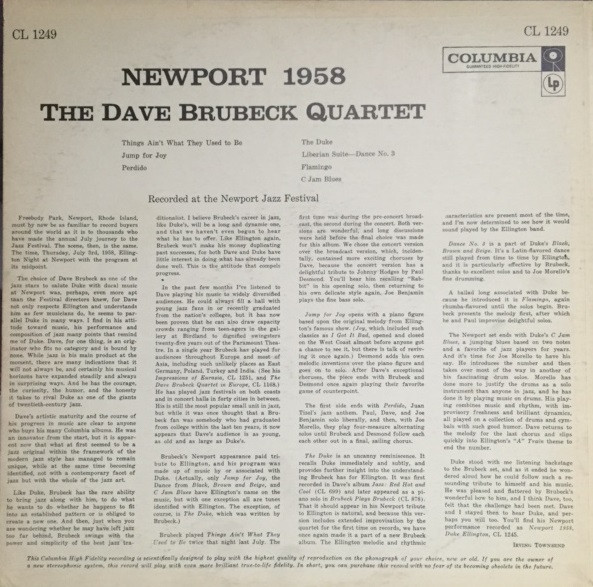 The Dave Brubeck Quartet - Newport 1958 | Columbia (CL 1249) - 2