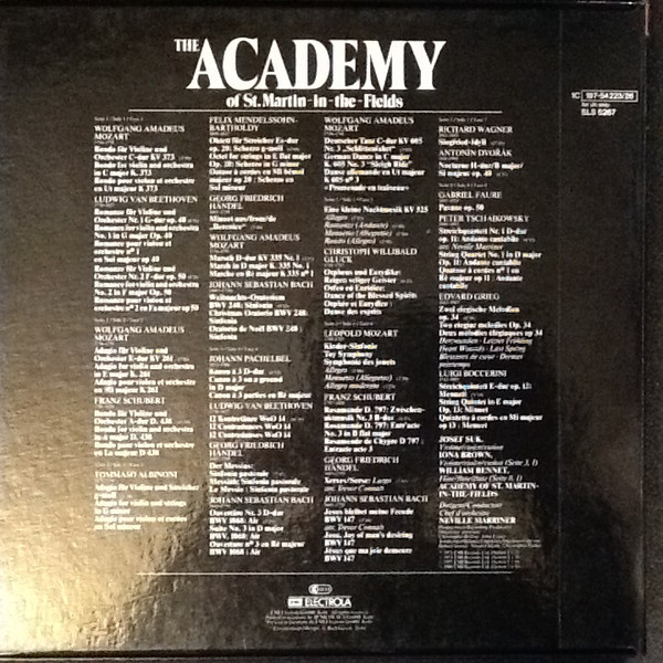 The Academy Of St. Martin-in-the-Fields , Sir Neville Marriner , Johann Sebastian Bach , Tomaso Albinoni , Franz Schubert , Georg Friedrich Händel , Johann Pachelbel , Wolfgang Amadeus Mozart - Bach, Albinoni*, Schubert, Beethoven, Handel, Pachelbel, Mozart | EMI Electrola (SLS 5267) - 2 The Academy Of St. Martin-in-the-Fields , Sir Neville Marriner , Johann Sebastian Bach , Tomaso Albinoni , Franz Schubert , Georg Friedrich Händel , Johann Pachelbel , Wolfgang Amadeus Mozart - Bach, Albinoni*, Schubert, Beethoven, Handel, Pachelbel, Mozart | EMI Electrola (SLS 5267) - 2