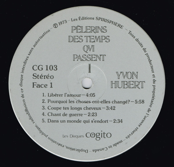 Yvon Hubert - Pèlerins Des Temps Qui Passent 1 | Les Disques Cogito (CG 103) - 4 Yvon Hubert - Pèlerins Des Temps Qui Passent 1 | Les Disques Cogito (CG 103) - 4