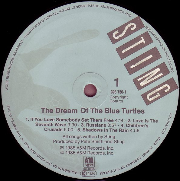 Sting - The Dream Of The Blue Turtles | A&M Records (393 750-1) - 3 Sting - The Dream Of The Blue Turtles | A&M Records (393 750-1) - 3