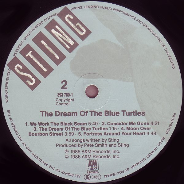 Sting - The Dream Of The Blue Turtles | A&M Records (393 750-1) - 4 Sting - The Dream Of The Blue Turtles | A&M Records (393 750-1) - 4