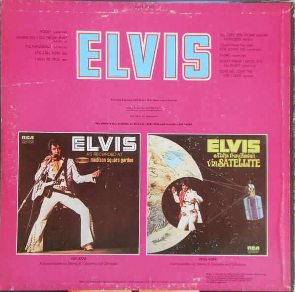 Elvis Presley - Elvis [Vinyl] | RCA Victor (APL1-0283) - 2