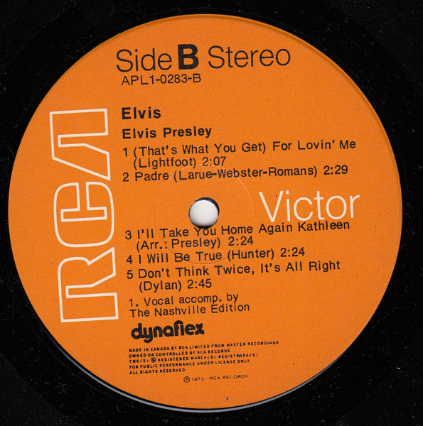 Elvis Presley - Elvis [Vinyl] | RCA Victor (APL1-0283) - 4