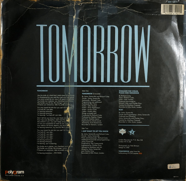 The Communards - Tomorrow | London Records (886 192-1) - 2