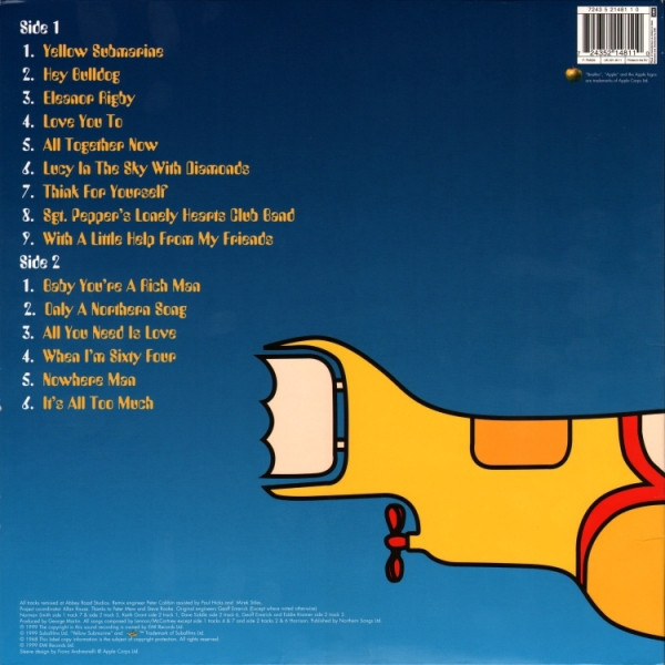 The Beatles - Yellow Submarine Songtrack | Apple Records (7243 5 21481 1 0) - 2