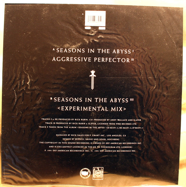 Slayer - Seasons In The Abyss | Def American Recordings (DEFAP 912) - 2