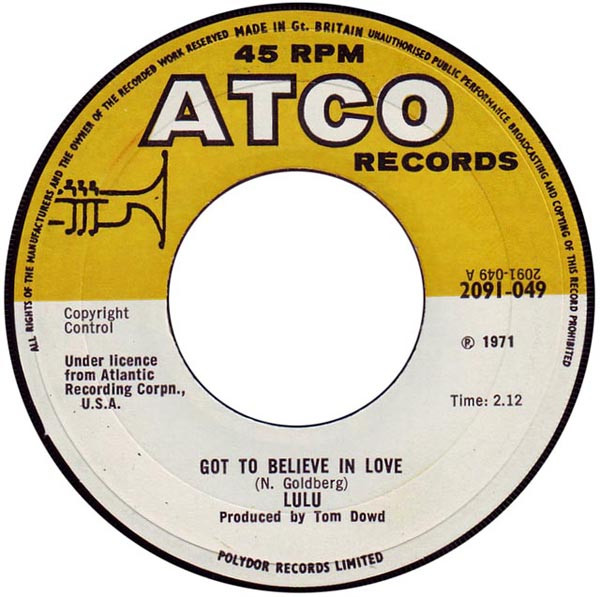 Lulu - Got To Believe In Love | ATCO Records (2091-049) - main