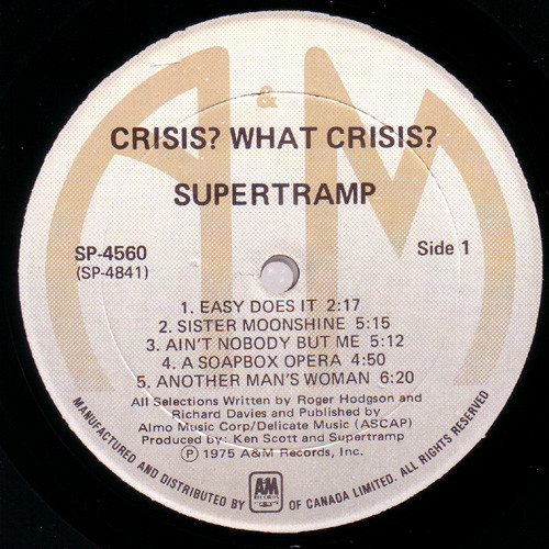 Supertramp - Crisis? What Crisis? | A&M Records (SP-4560) - 3