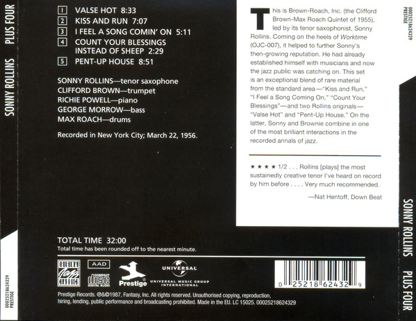 Sonny Rollins - Plus 4 | Prestige (00025218624329) - 2 Sonny Rollins - Plus 4 | Prestige (00025218624329) - 2