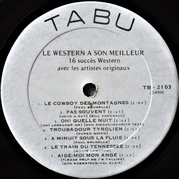 Various - Le Western À Son Meilleur : 16 Succès Western | Tabu (TB-2103) - 4 Various - Le Western À Son Meilleur : 16 Succès Western | Tabu (TB-2103) - 4