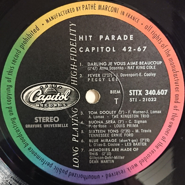Various - Hit Parade Capitol 42-67 | Capitol Records (STTX 340.607) - 3 Various - Hit Parade Capitol 42-67 | Capitol Records (STTX 340.607) - 3