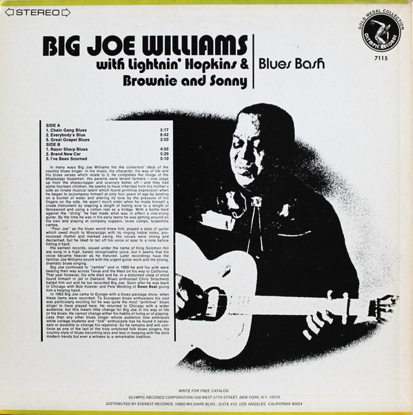 Big Joe Williams With Lightnin' Hopkins & Sonny Terry & Brownie McGhee - Blues Bash | Olympic Records (OL-7115)