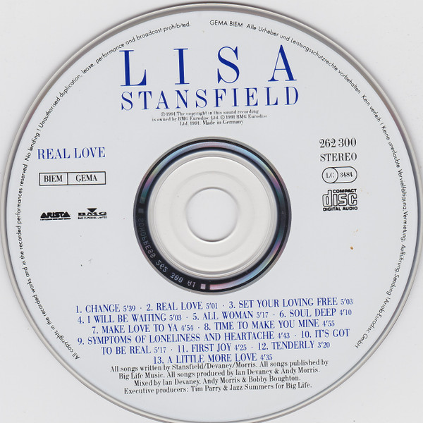Lisa Stansfield - Real Love | Arista (262 300) - 3 Lisa Stansfield - Real Love | Arista (262 300) - 3