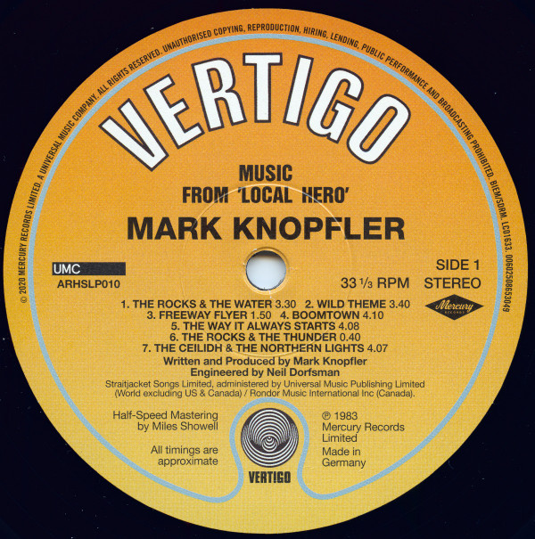 Mark Knopfler - Local Hero | Vertigo (ARHSLP010) - 3