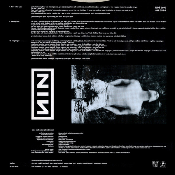 Nine Inch Nails - Pretty Hate Machine | Island Records (ILPS 9973) - 4